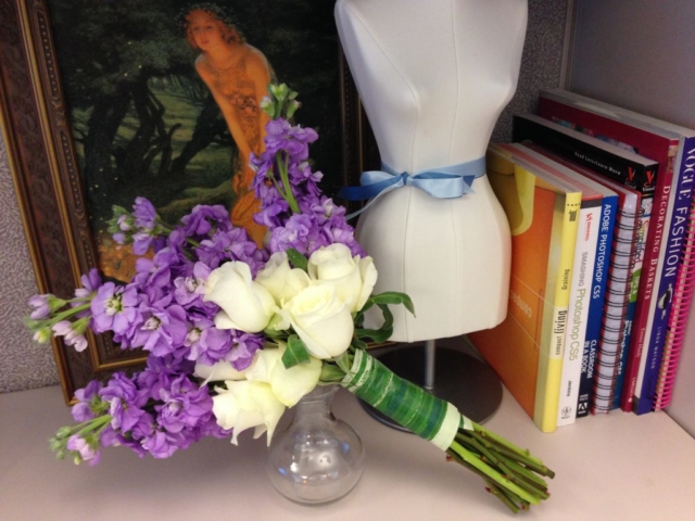 flower bouquet, hand-tied bouquet, modern, cream & lavender
