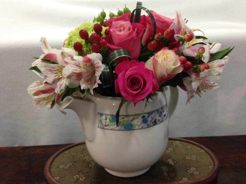 Mother's Day flowers, shabby chic, tea party