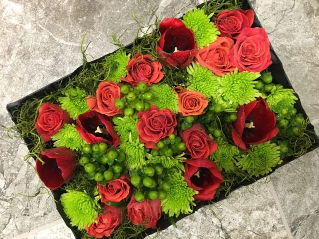 flowers in a box, roses, modern, contemporary