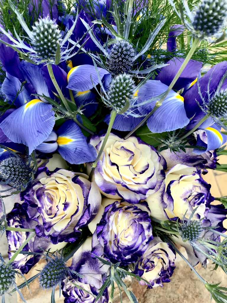 Purple color,  flower arrangement