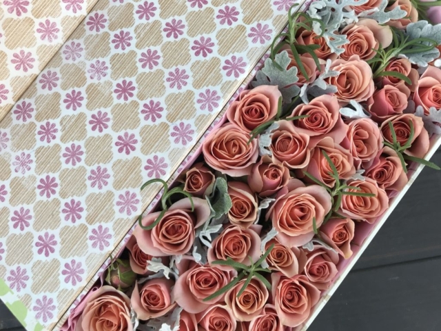 flowers in a box, roses, modern, herbs