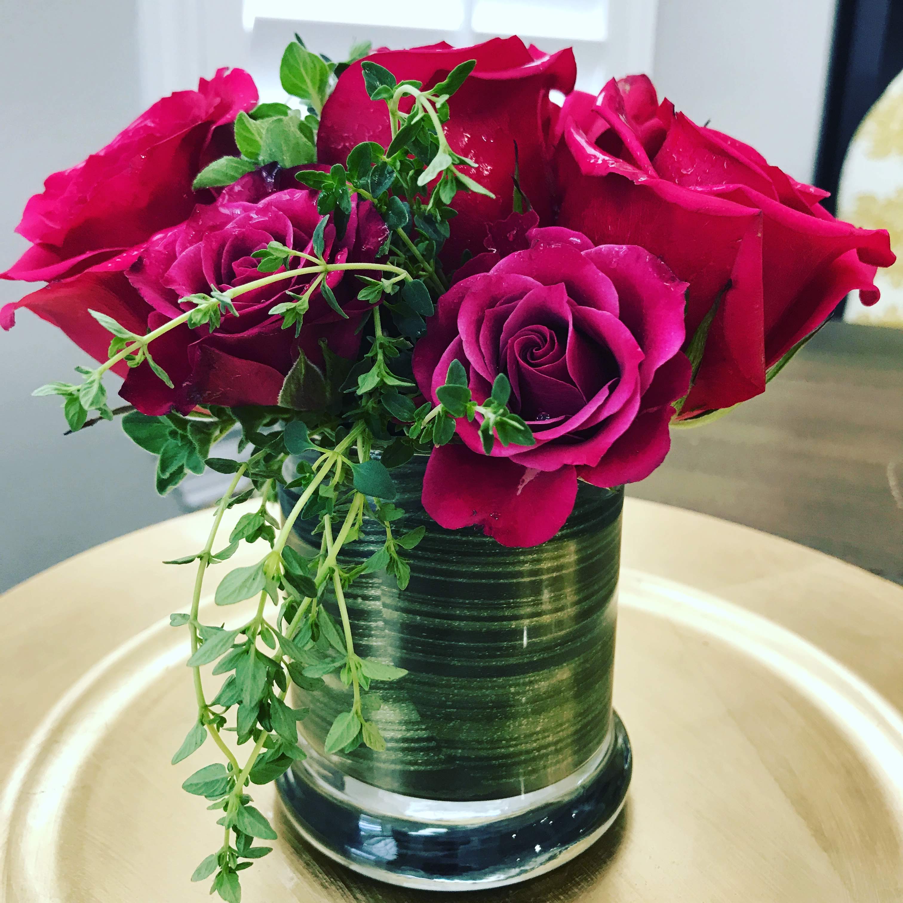 mini roses & thyme, flowers