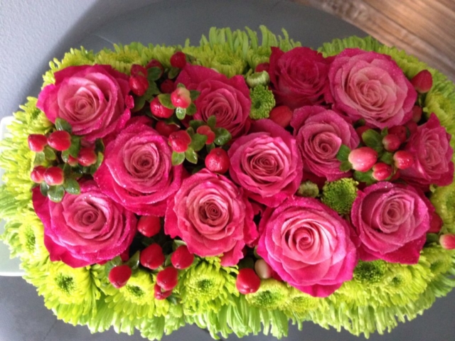 breast cancer awareness, hot pink flowers, modern, contemporary
