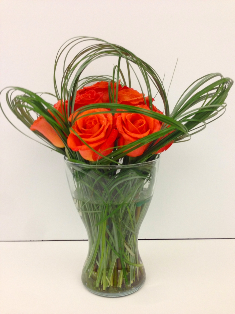 Orange spice roses, modern, contemporary