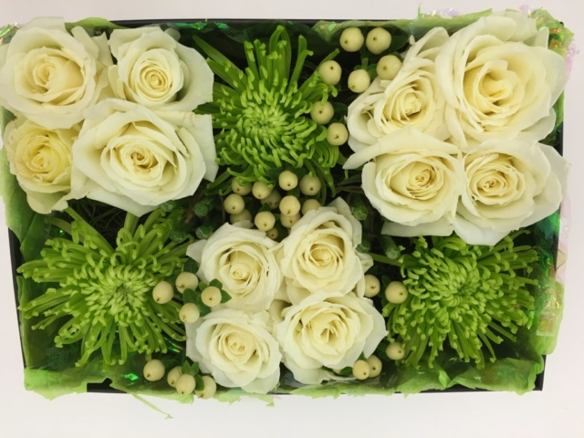 flowers in a box, roses, modern, contemporary