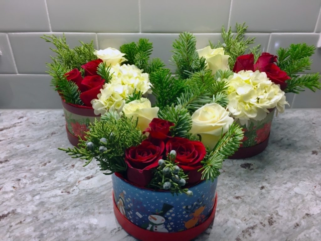 holiday, Christmas, modern, flower, flowers in a box