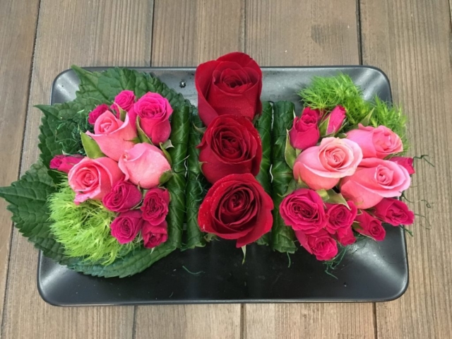 low arrangement flower design, modern, contemporary