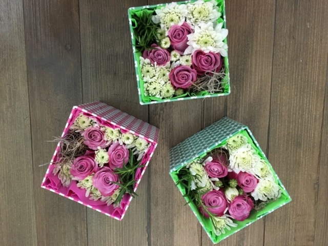 flowers in a box, roses, modern, herbs, mums, teacher appreciation
