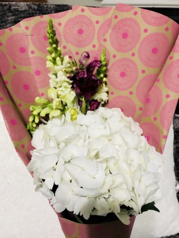 flower bouquet, hand-tied bouquet, modern, kraft paper, teacher appreciation