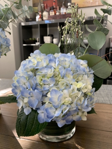 Baby boy, rustic farmhouse, blue, country, hydrangeas